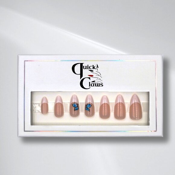 Butterfly Press on nails French manicure Fake nails - Picture 2 of 2